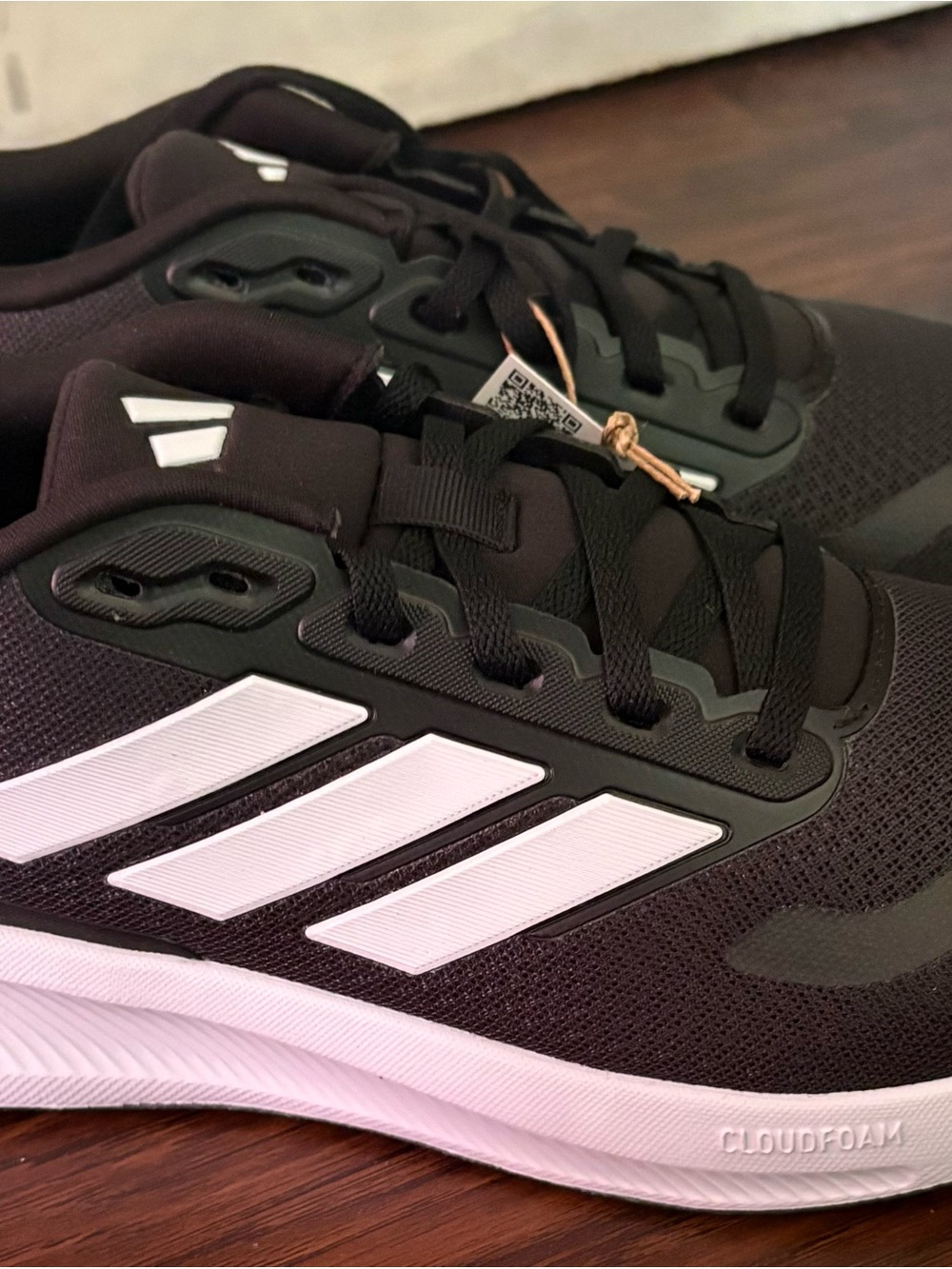 adidas Black and White Cloudfoam Running Sneakers